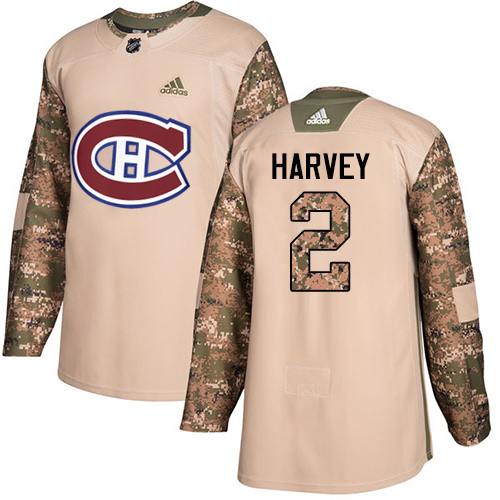 Adidas Canadiens #2 Doug Harvey Camo Authentic Veterans Day Stitched NHL Jersey